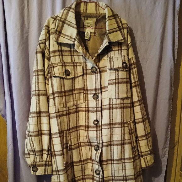 Vine & Valley women's plaid overcoat 2X - Picture 1 of 2